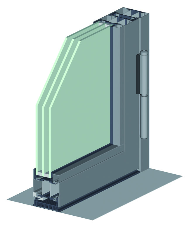 Porte isolante avec rupture de pont thermique